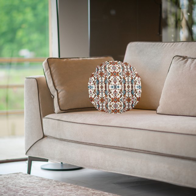 Almofada Redonda Fabulosa queda e azul (Criador carregado)