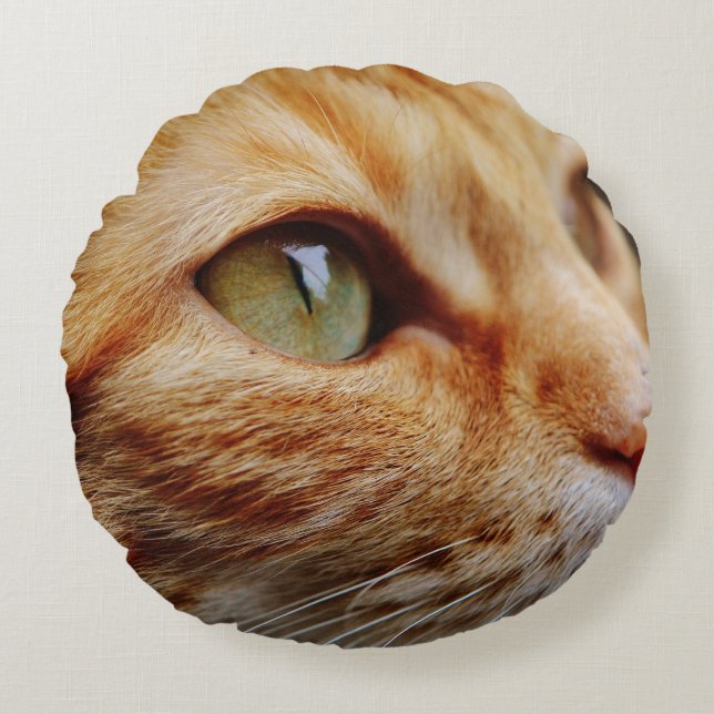 Almofada Redonda Face determinada de um gengibre (Frente)