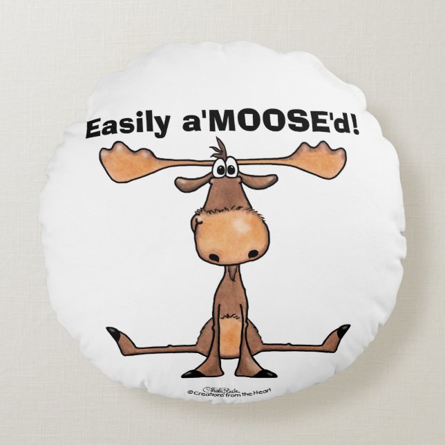 Almofada Redonda Facilmente A'Moose"d (Frente)