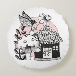 Almofada Redonda Fadas E Laticínios Encantados