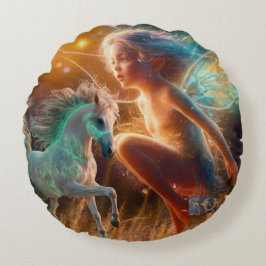 Almofada Redonda Fae e Cavalo