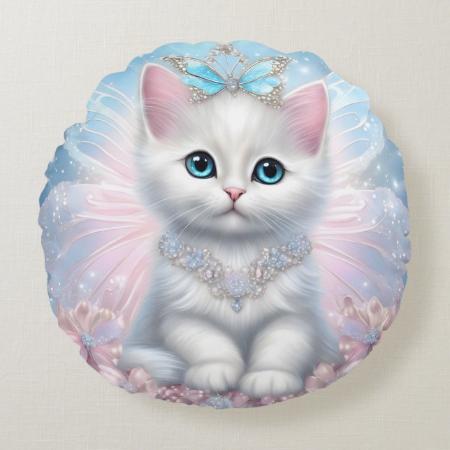 Almofada Redonda Fairy Princess Kitten (Frente)