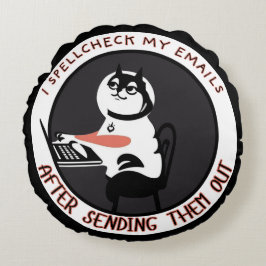 Almofada Redonda Falha na Verificação Ortográfica - Engraçado Tipo