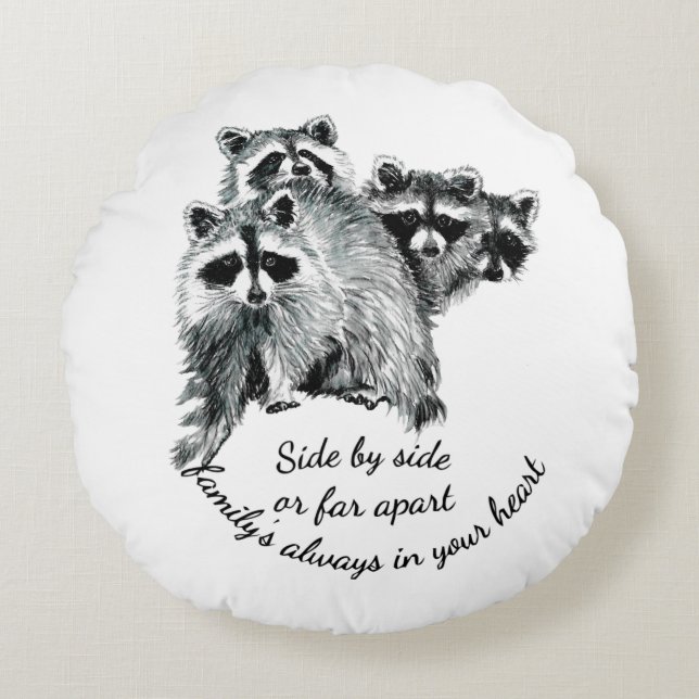 Almofada Redonda Família Inspiracional sempre em sua citação cardía (Frente)