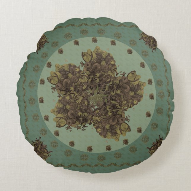 Almofada Redonda Fantasía Barroca (Frente)