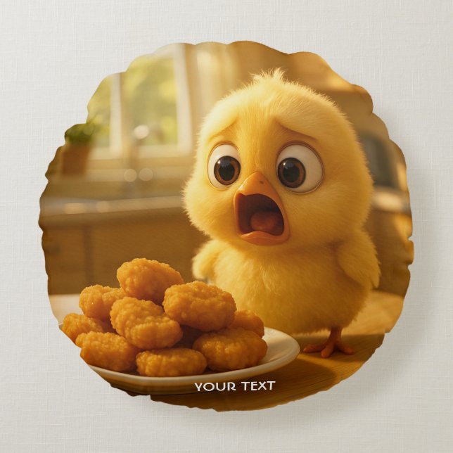 Almofada Redonda Fantasy Cute Chicken Nuggets Baby (Frente)
