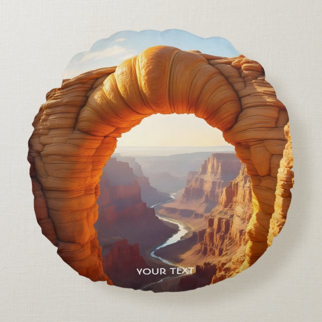 Almofada Redonda Fantasy Cute Croissant Arch Canyon (Frente)