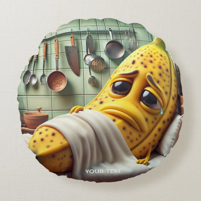Almofada Redonda Fantasy Cute Má Sensação Banana (Frente)