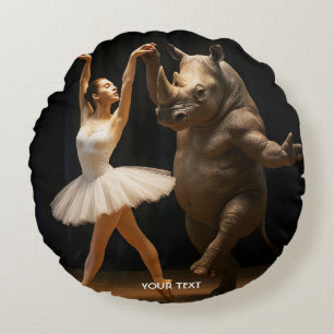 Almofada Redonda Fantasy Cute Rhino Dancer Ballerina