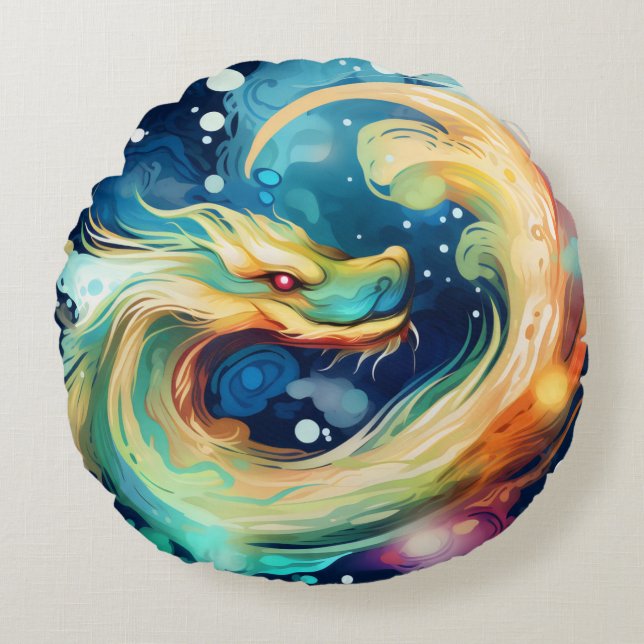 Almofada Redonda Fantasy Dragon Dream Animal 12 (Frente)