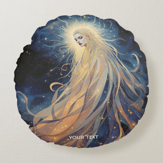 Almofada Redonda Fantasy - Estrelas do Espaço da Senhora (Frente)