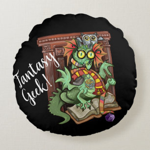 Almofada Redonda Fantasy Geek! Fã Dragão