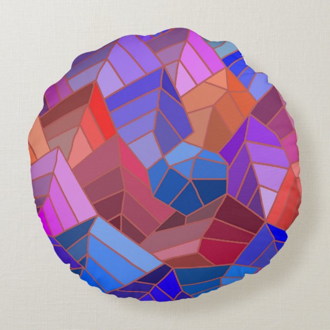 Almofada Redonda Fantasy Mounains View do Céu (Verso)