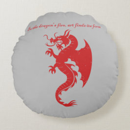 Almofada Redonda Fantasy Stroke Dragon art merchandise