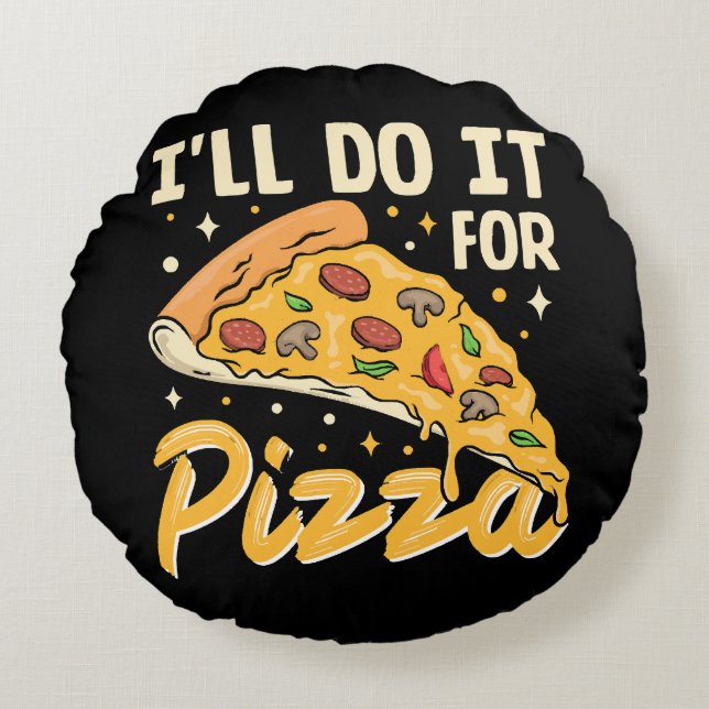 Almofada Redonda Farei por Pizza (Frente)