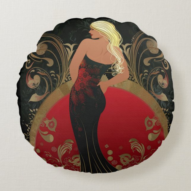 ALMOFADA REDONDA FASHION-ESQUE #4 (Frente)