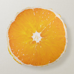 Almofada Redonda Fatia alaranjada do citrino da fruta suculenta