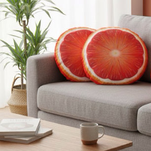 Almofada Redonda Fatia de toranja pomelo