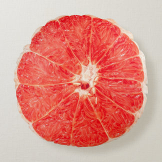 Almofada Redonda Fatia de Toranja Rosa Realista