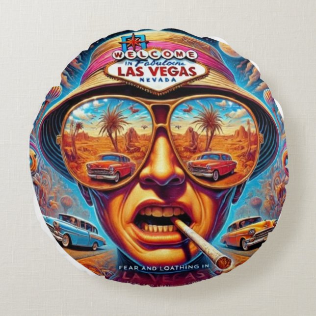 Almofada Redonda Fear and Loathing in Las Vegas (Frente)