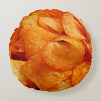 Almofada Redonda Feche as suculentas, crocantes, batatas fritas na