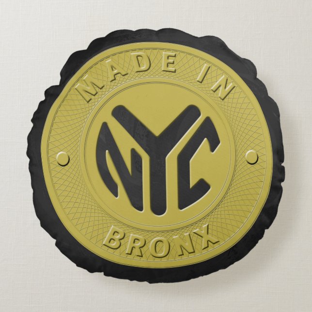 Almofada Redonda Feito no Bronx em Nova York (Frente)