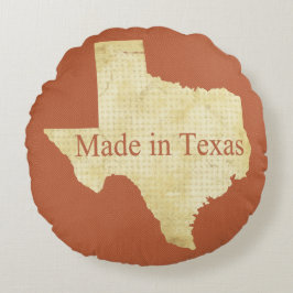 Almofada Redonda Feito no Texas Rusty Red Round Travesseiro decorat