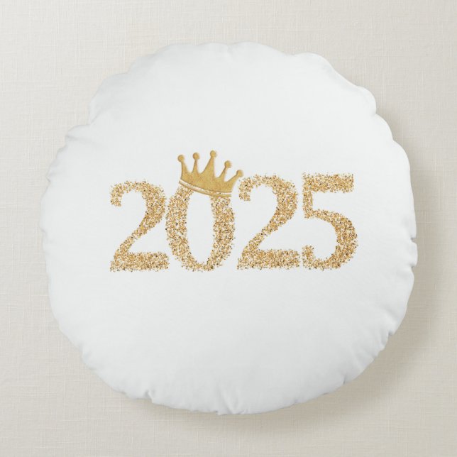 Almofada Redonda feliz ano novo 2025 (Frente)