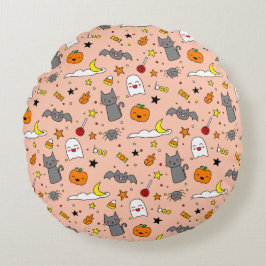 Almofada Redonda Feliz Dia das Bruxas