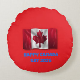 Almofada Redonda Feliz Dia do Canadá