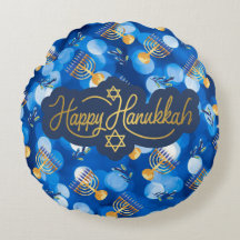 Feliz Hanukkah Azul e Branco