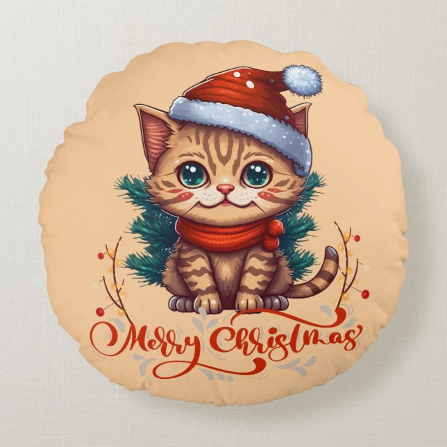 Almofada Redonda Feliz Natal (Frente)