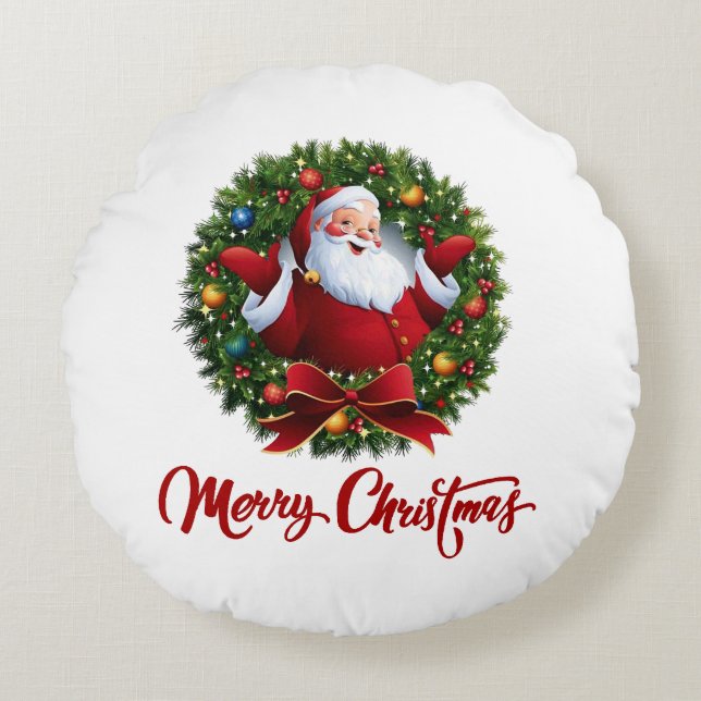 Almofada Redonda Feliz Natal (Frente)
