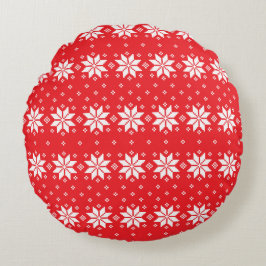 Almofada Redonda Feliz padrão de Natal 5