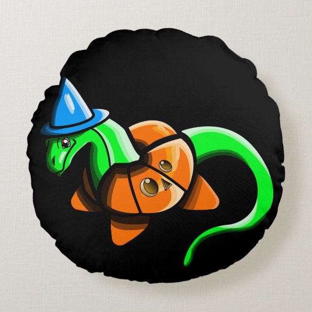 Almofada Redonda Feliz Samhain! (Frente)