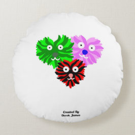Almofada Redonda Felpudos do coração Travesseiro decorativo redondo