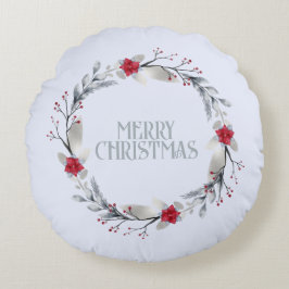 Almofada Redonda Ferida Vermelha Elegante Festiva