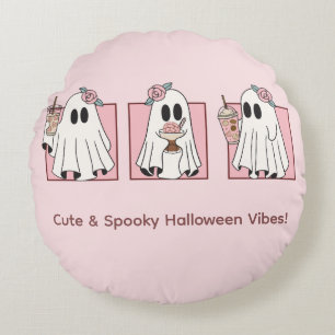 Almofada Redonda Festa de Halloween Kawaii, Bonita e Spooky