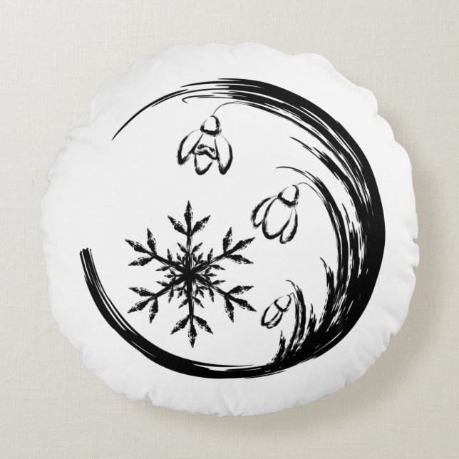 Almofada Redonda Festa de inverno (Frente)