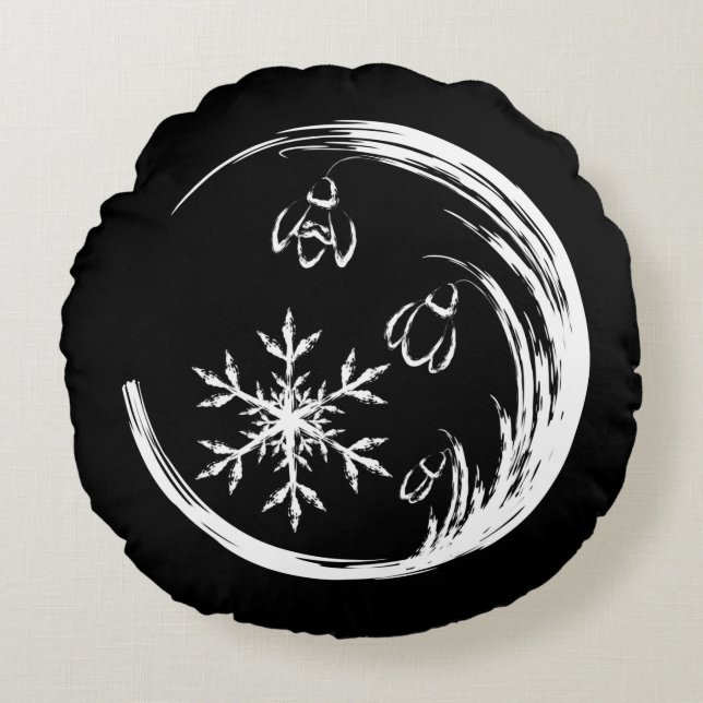 Almofada Redonda Festa de inverno (Frente)