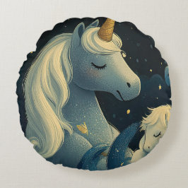 Almofada Redonda Festa do Unicórnio Sumber à meia-noite