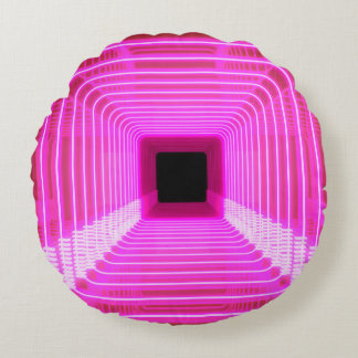 Almofada Redonda Ficha 3D da Retro Sci-Fi: Ilustração de Arte Pop