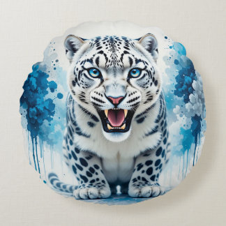 Almofada Redonda Fierce White Leopard