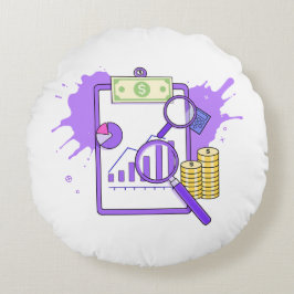 Almofada Redonda Financial Analysis Report Money Magnifying Glass