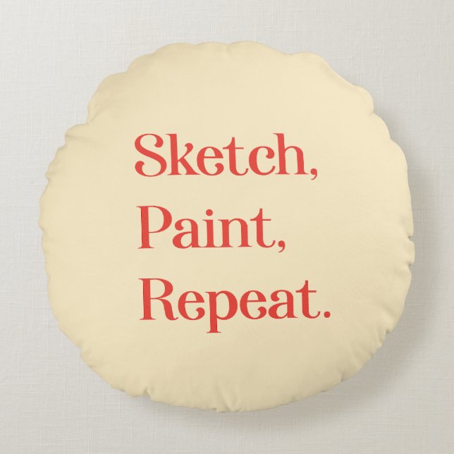 Almofada Redonda Find Creative Rhythm With Modern Lettering (Frente)