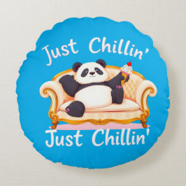 Almofada Redonda Fique calmo e fique calmo com Sorvete