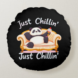 Almofada Redonda Fique calmo e fique calmo com Sorvete