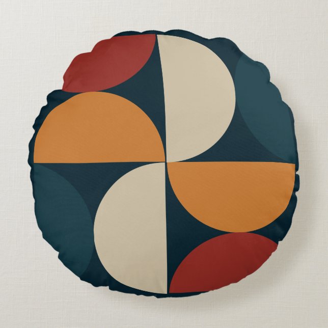 Almofada Redonda Firefly de cobre moderno do século médio (Frente)