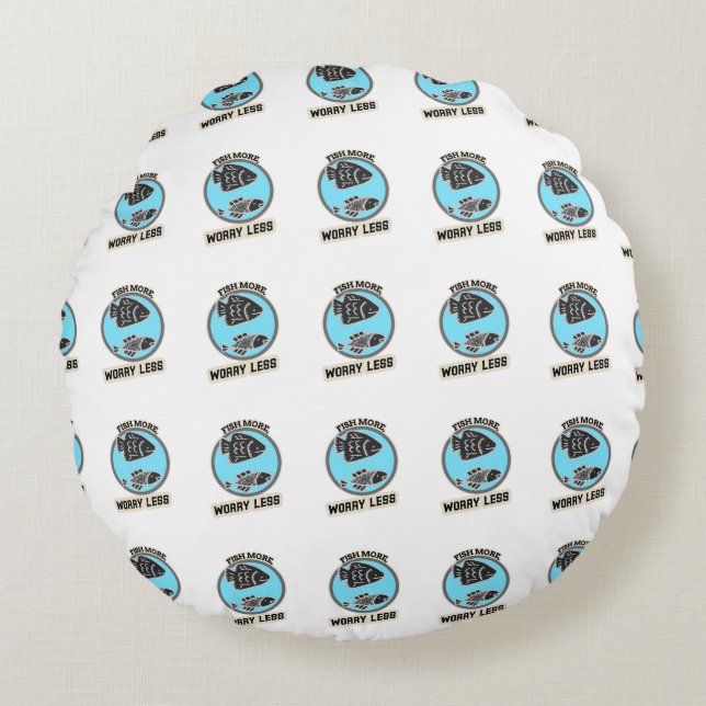 Almofada Redonda Fish More Worry Less (Frente)