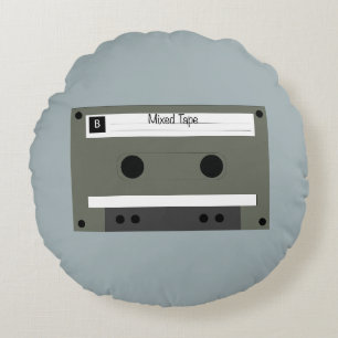 Almofada Redonda Fita cassete, mixtape